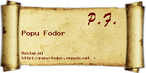 Popu Fodor névjegykártya